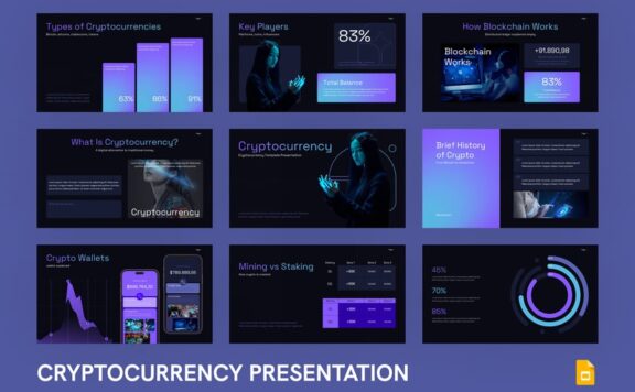 深色加密货币PPT模板 (PPTX)
