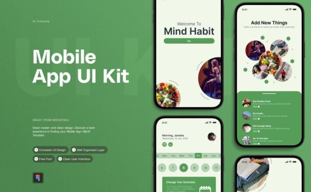 习惯跟踪移动应用APP UI KIT (FIG)