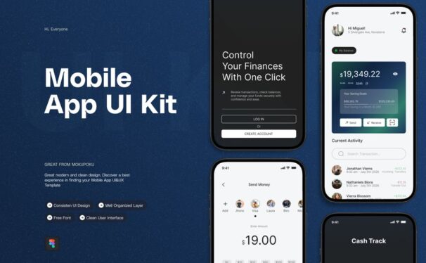 资金流水跟踪移动应用APP UI KIT (FIG)