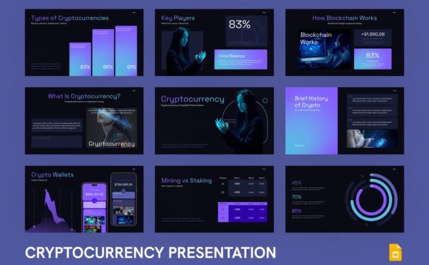 深色加密货币PPT模板 (PPTX)