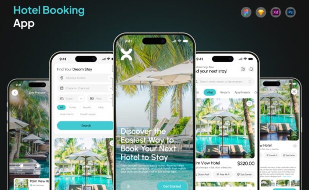 酒店预订应用APP UI KIT (FIG)
