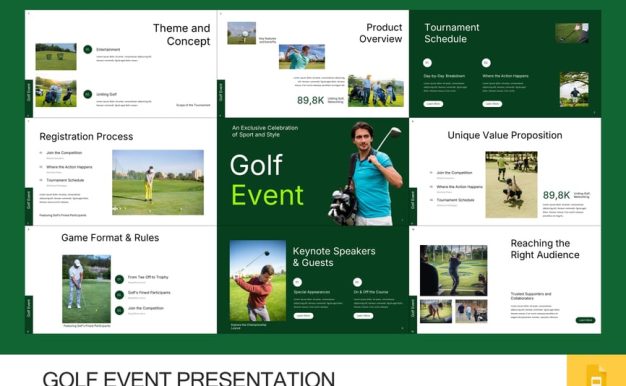 高尔夫活动PPT模板 (PPTX)