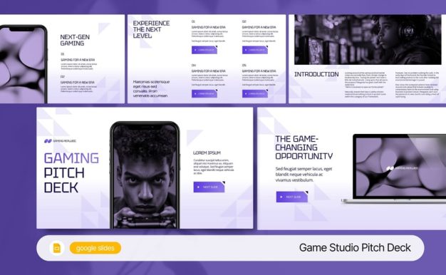 游戏工作室PPT模板 (PPTX)