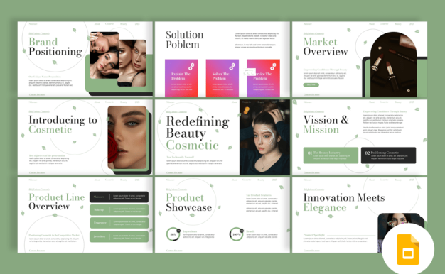 美容介绍PPT模板 (PPTX)