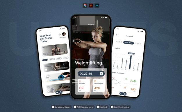 Statis Gym – 移动应用程序 UI 套件
