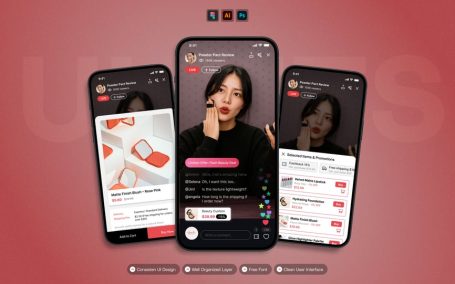 直播购物 – 移动应用 UI 套件