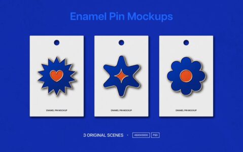 珐琅别针标志模型