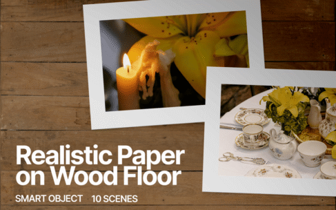 木地板上的逼真纸张