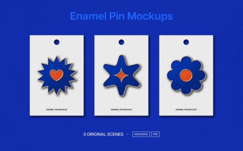 珐琅别针标志模型