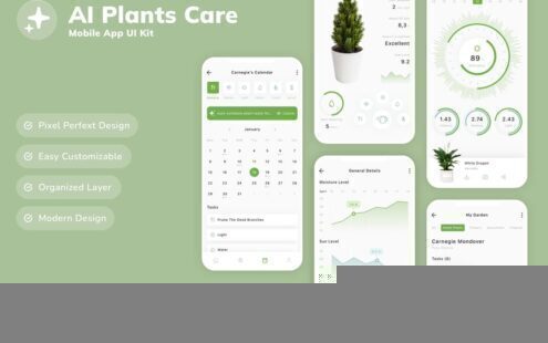 AI 植物护理移动应用 UI 套件