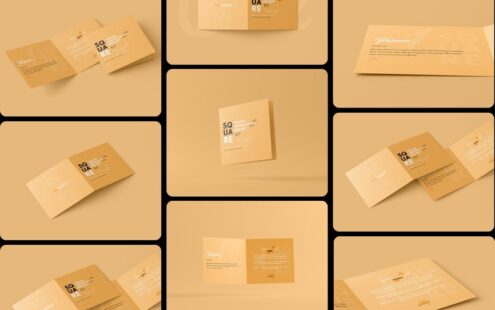 方形折叠邀请卡模型 V3