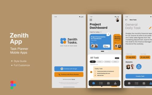 Zenith – 任务规划器移动应用程序模板