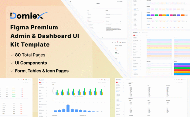 Domiex – Figma 管理和仪表板 UI 套件模板