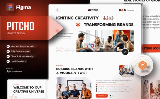 Pitcho – 创意机构 Figma 模板