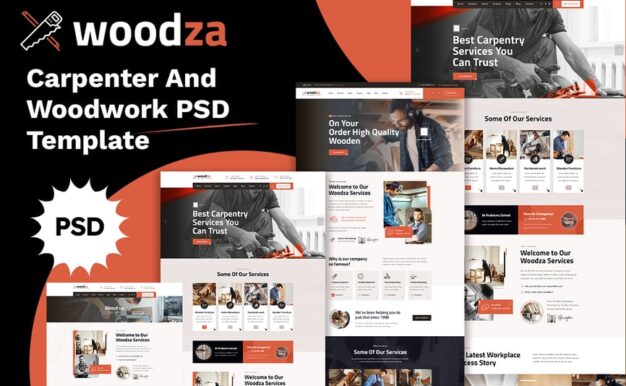 Woodza – 木匠和木工 PSD 模板