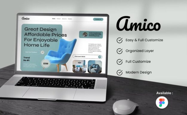 Amico – 家居设计室内登陆页面