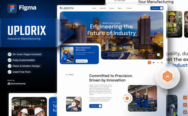 Uplorix – 工业制造 Figma 模板