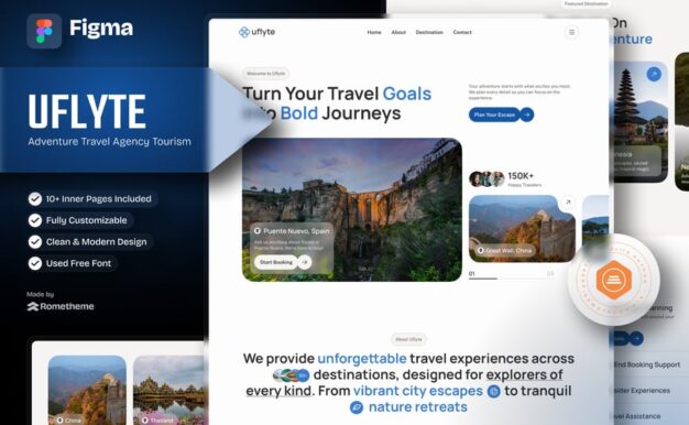Uflyte – 探险旅行社旅游 Figma