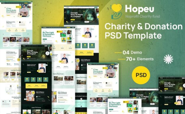 Hopeu – 慈善与捐赠 PSD 模板
