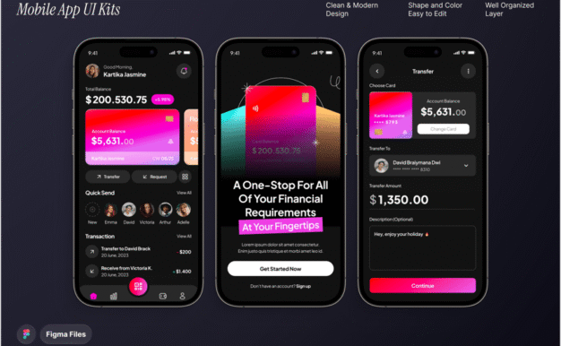 金融与支付移动应用程序 UI 套件