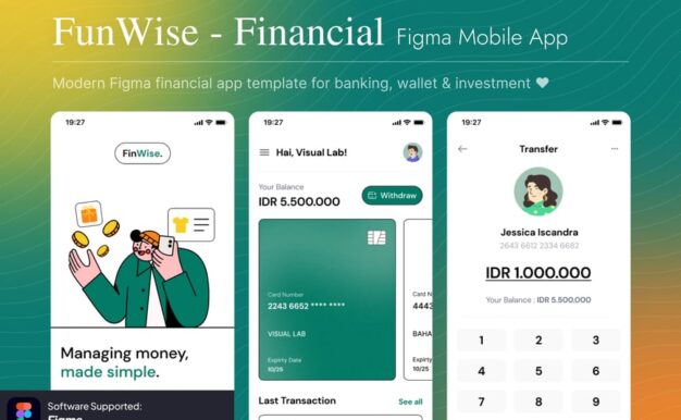 FinWise – 金融 Figma 移动应用模板