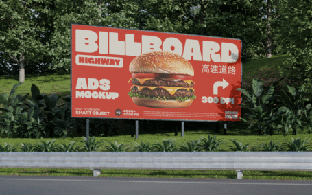 逼真的高速公路广告牌模型