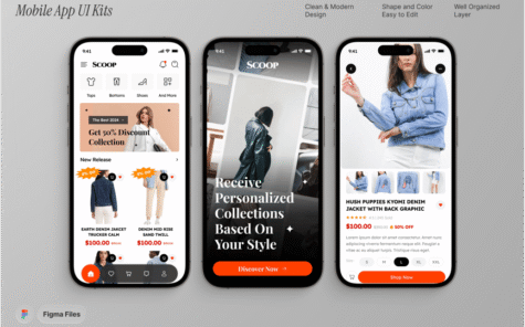 现代时尚电子商务移动应用UI套件