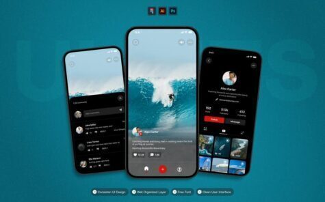 社交分享 – 移动应用 UI 套件