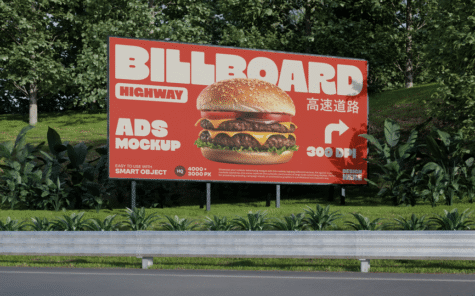 逼真的高速公路广告牌模型