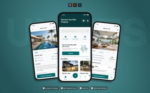 房地产 – 移动应用 UI 套件