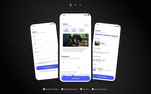 宠物护理 – 移动应用 UI 套件