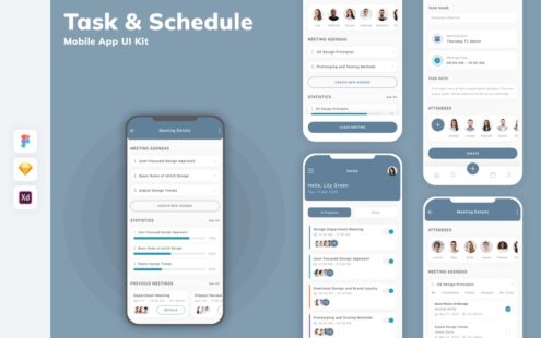 任务和日程安排移动应用 UI 套件