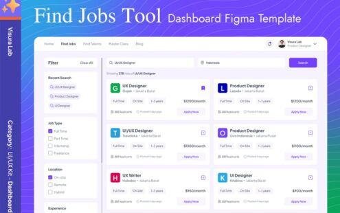 查找工作工具仪表盘 Figma 模板