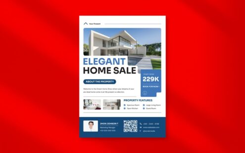 优雅的房屋销售传单模板 02