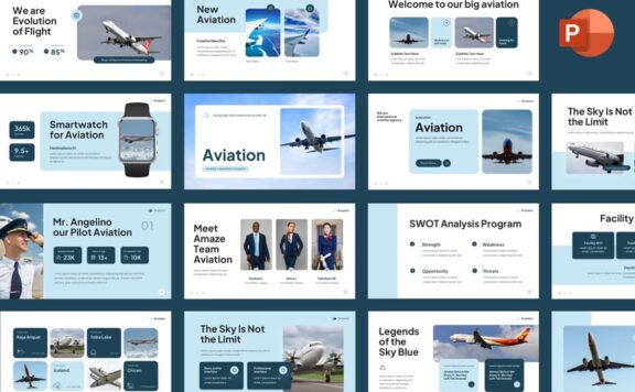 航空航线介绍PPT模板 (PPTX)