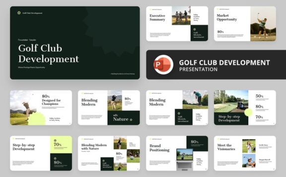 高尔夫运动PPT模板 (PPTX)