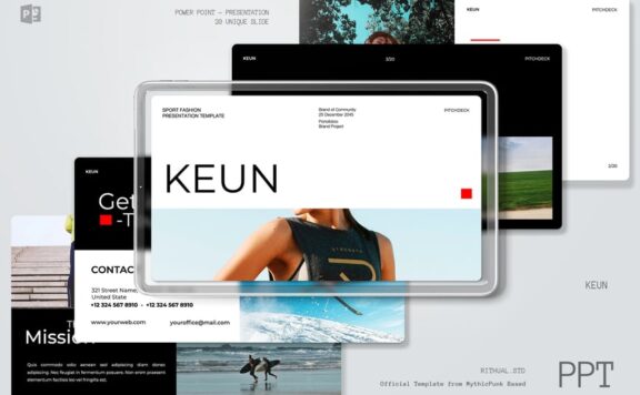 现代运动时尚品牌PPT模板 (PPTX)