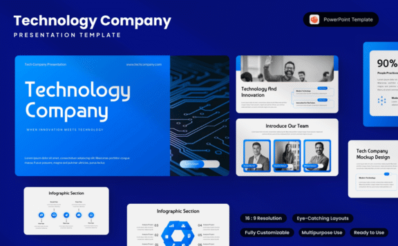 科技公司PPT模板 (PPTX)