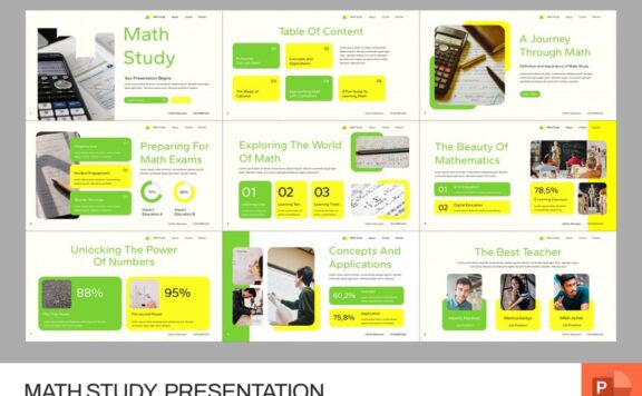 数学研究PPT模板 (PPTX)