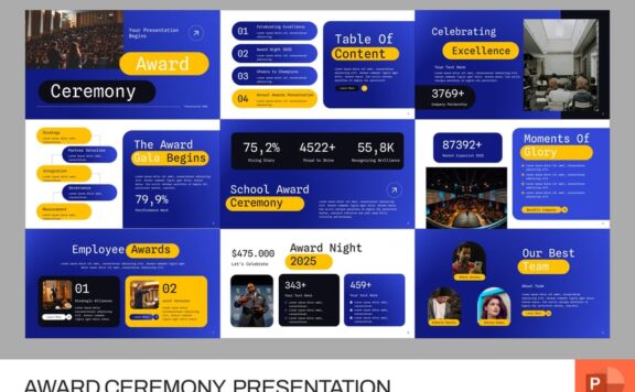 颁奖典礼PPT模板 (PPTX)
