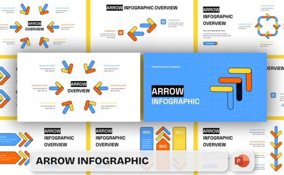 箭头信息图PPT模板 (PPTX)