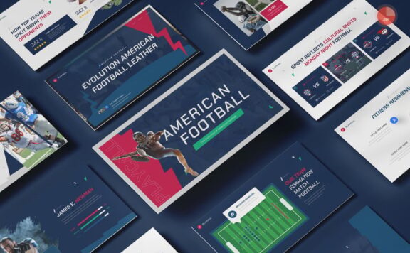 美式足球 PPT模板 (PPTX)