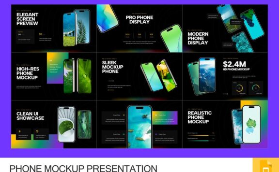 手机样机PPT模板 (PPTX)