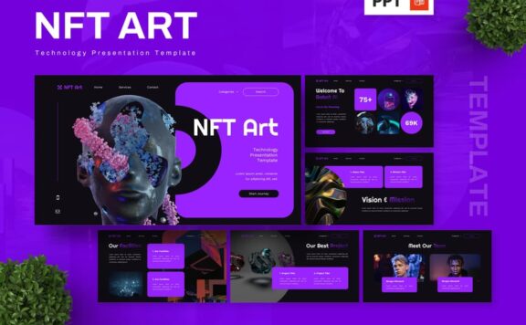 NFT艺术 – 技术PPT模板 (PPTX)