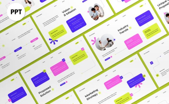 白色粉红色商业计划PPT模板 (PPT,PPTX)