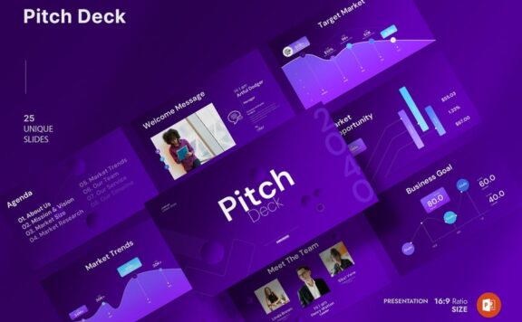 商务介绍俯仰甲板演示模板PPT模板