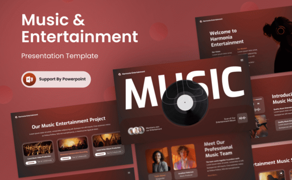 音乐与娱乐-PPT模板 (PPTX)