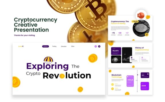 加密货币创意PPT模板 (PPT,PPTX)