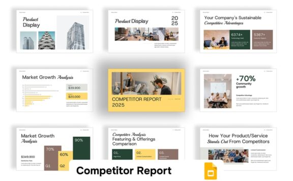 竞争者报告PPT模板 (PPTX)