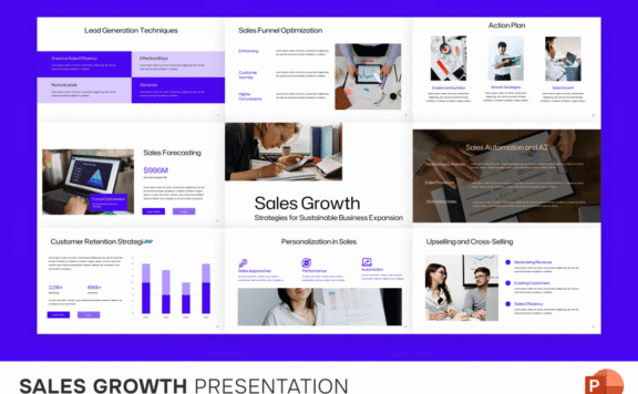 销售增长PPT模板 (PPTX)